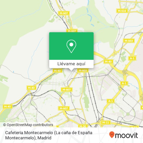 Mapa Cafetería Montecarmelo (La caña de España Montecarmelo)