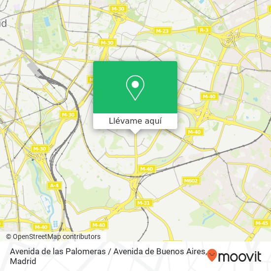 Mapa Avenida de las Palomeras / Avenida de Buenos Aires