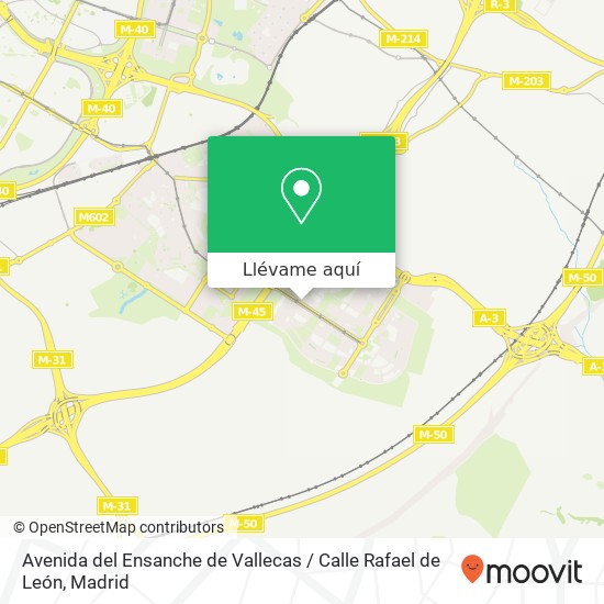 Mapa Avenida del Ensanche de Vallecas / Calle Rafael de León