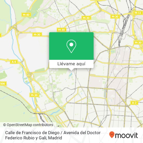 Mapa Calle de Francisco de Diego / Avenida del Doctor Federico Rubio y Gali