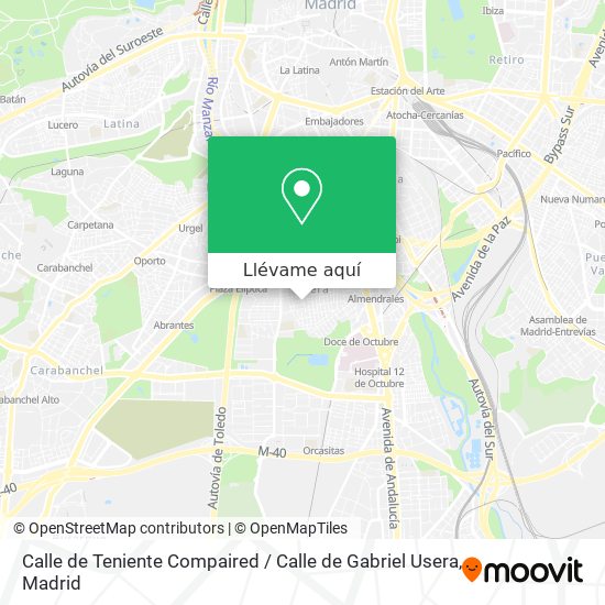 Mapa Calle de Teniente Compaired / Calle de Gabriel Usera