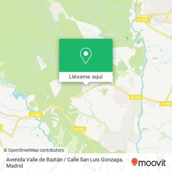 Mapa Avenida Valle de Baztán / Calle San Luis Gonzaga