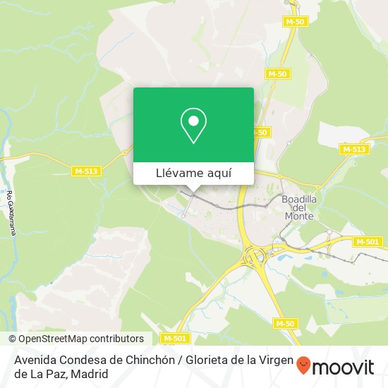 Mapa Avenida Condesa de Chinchón / Glorieta de la Virgen de La Paz