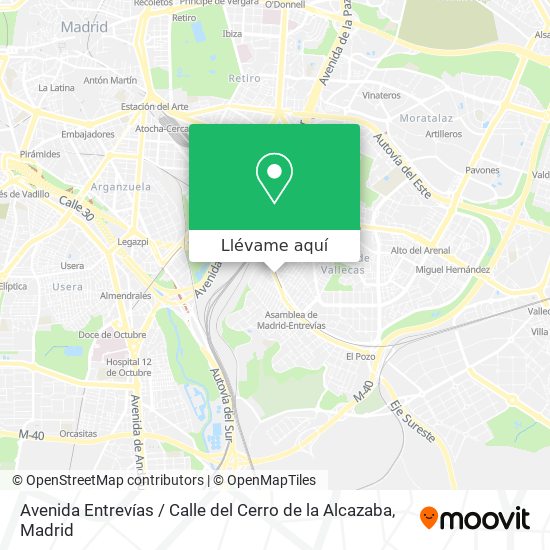 Mapa Avenida Entrevías / Calle del Cerro de la Alcazaba