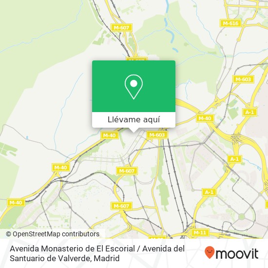 Mapa Avenida Monasterio de El Escorial / Avenida del Santuario de Valverde