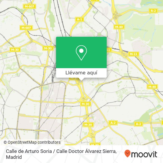 Mapa Calle de Arturo Soria / Calle Doctor Álvarez Sierra