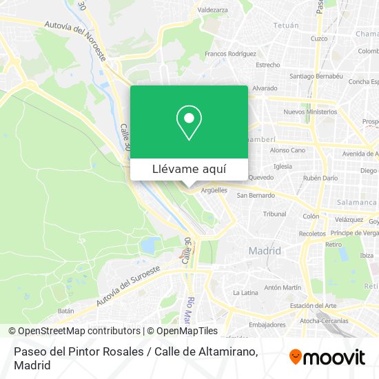 Mapa Paseo del Pintor Rosales / Calle de Altamirano