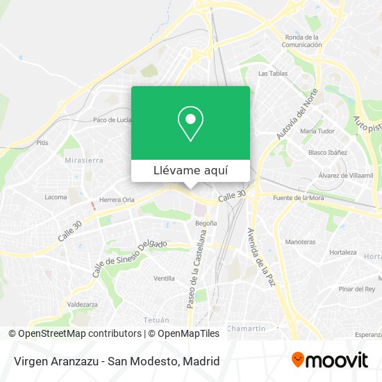 Mapa Virgen Aranzazu - San Modesto