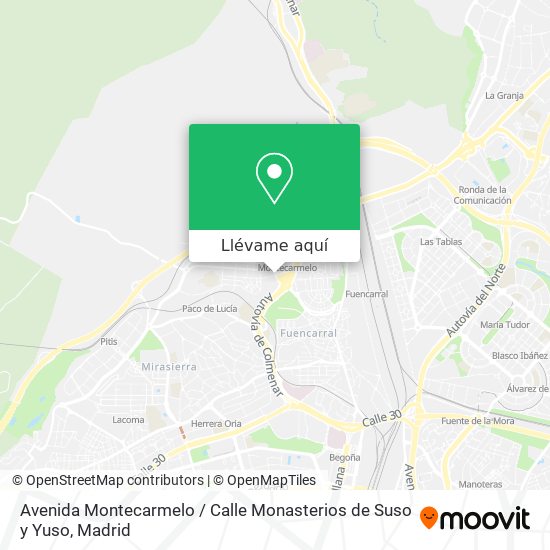Mapa Avenida Montecarmelo / Calle Monasterios de Suso y Yuso