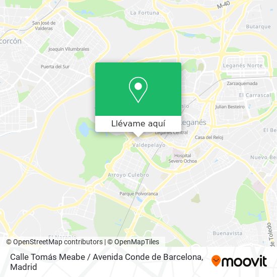 Mapa Calle Tomás Meabe / Avenida Conde de Barcelona