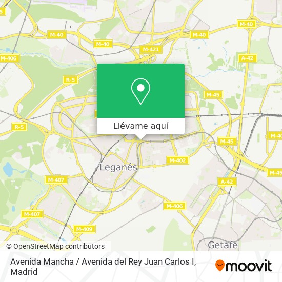Mapa Avenida Mancha / Avenida del Rey Juan Carlos I