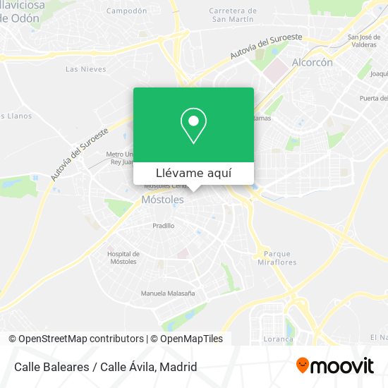 Mapa Calle Baleares / Calle Ávila
