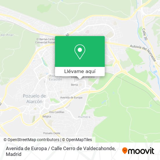Mapa Avenida de Europa / Calle Cerro de Valdecahonde