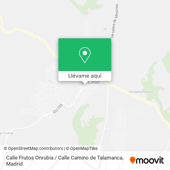 Mapa Calle Frutos Onrubia / Calle Camino de Talamanca