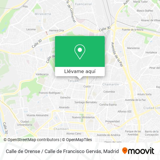 Mapa Calle de Orense / Calle de Francisco Gervás