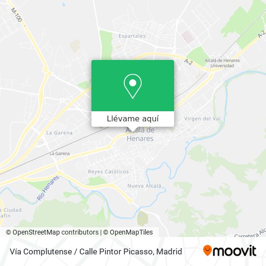 Mapa Vía Complutense / Calle Pintor Picasso