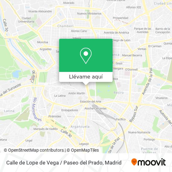 Mapa Calle de Lope de Vega / Paseo del Prado