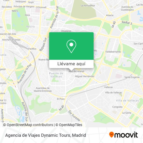 Mapa Agencia de Viajes Dynamic Tours