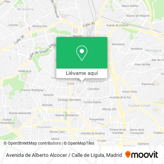 Mapa Avenida de Alberto Alcocer / Calle de Lígula