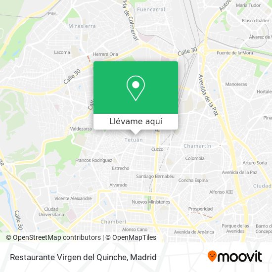Mapa Restaurante Virgen del Quinche