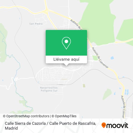 Mapa Calle Sierra de Cazorla / Calle Puerto de Rascafría