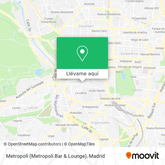 Mapa Metropoli (Metropoli Bar & Lounge)