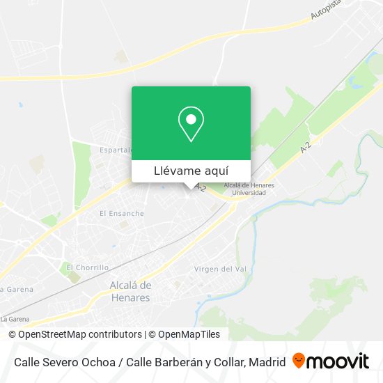 Mapa Calle Severo Ochoa / Calle Barberán y Collar