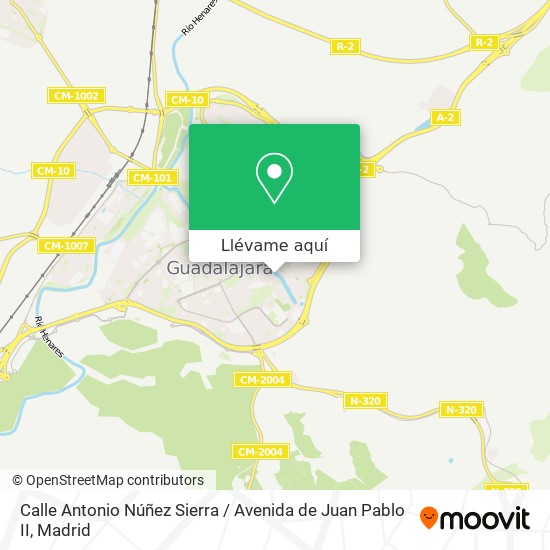 Mapa Calle Antonio Núñez Sierra / Avenida de Juan Pablo II