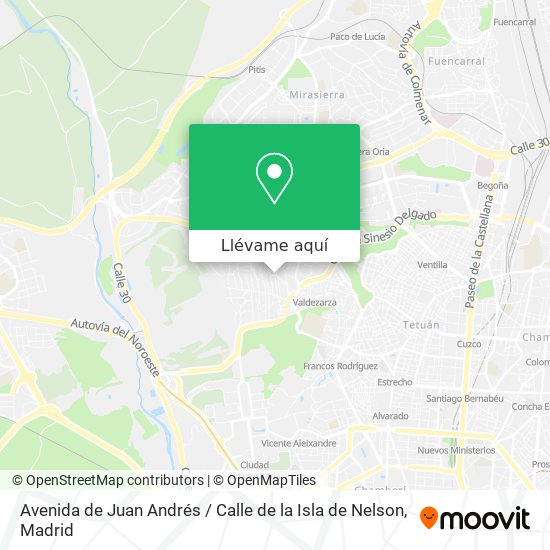 Mapa Avenida de Juan Andrés / Calle de la Isla de Nelson