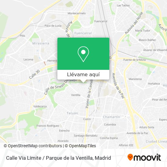 Mapa Calle Vía Límite / Parque de la Ventilla