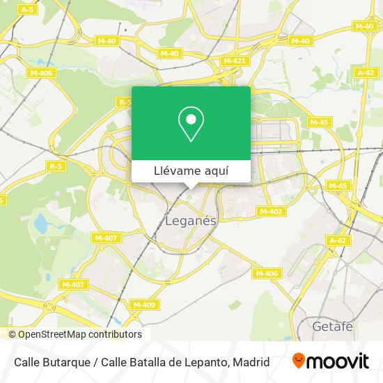 Mapa Calle Butarque / Calle Batalla de Lepanto