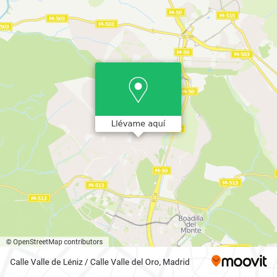 Mapa Calle Valle de Léniz / Calle Valle del Oro