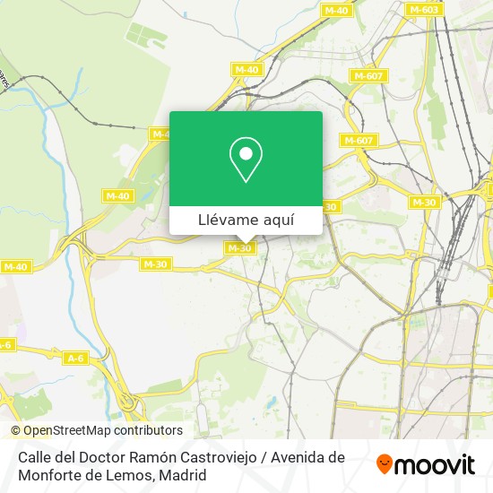 Mapa Calle del Doctor Ramón Castroviejo / Avenida de Monforte de Lemos