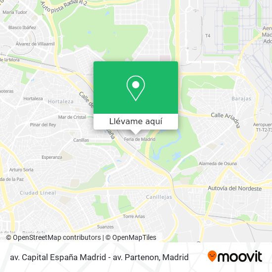 Mapa av. Capital España Madrid - av. Partenon