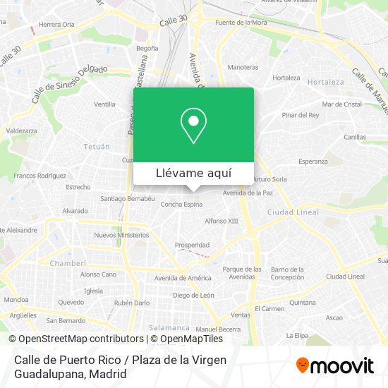 Mapa Calle de Puerto Rico / Plaza de la Virgen Guadalupana