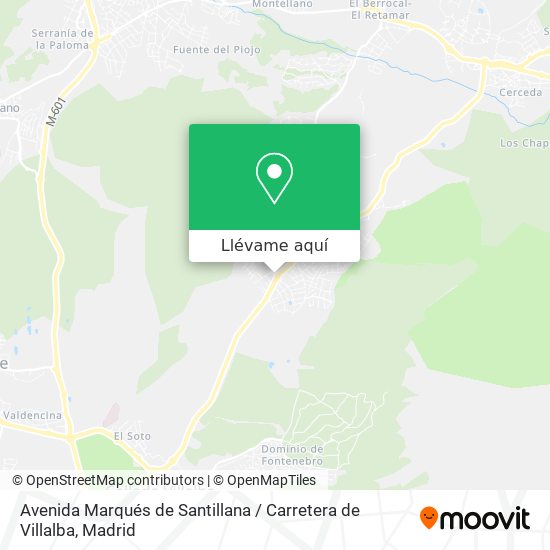 Mapa Avenida Marqués de Santillana / Carretera de Villalba