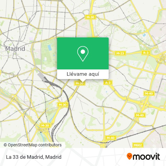 Mapa La 33 de Madrid