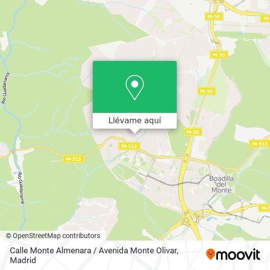 Mapa Calle Monte Almenara / Avenida Monte Olivar