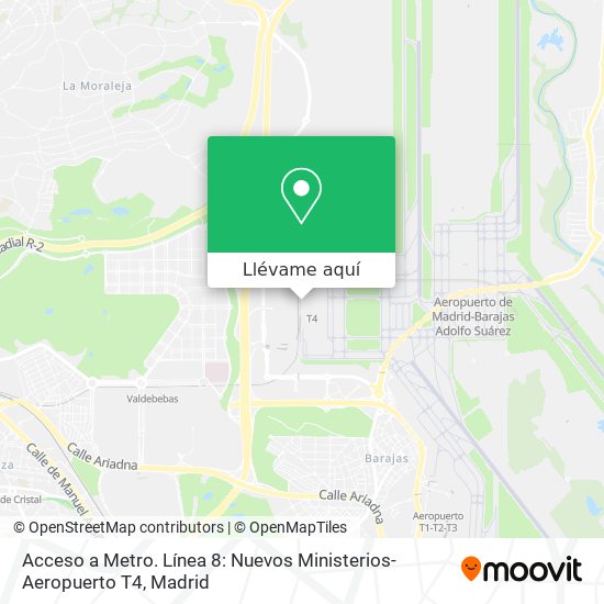 Mapa Acceso a Metro. Línea 8: Nuevos Ministerios-Aeropuerto T4