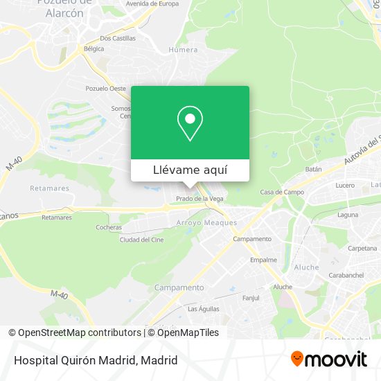 Mapa Hospital Quirón Madrid