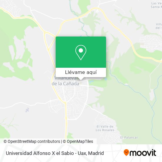 Mapa Universidad Alfonso X el Sabio - Uax