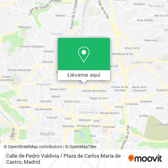 Mapa Calle de Pedro Valdivia / Plaza de Carlos María de Castro