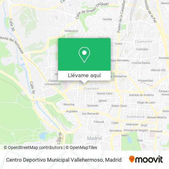 Mapa Centro Deportivo Municipal Vallehermoso