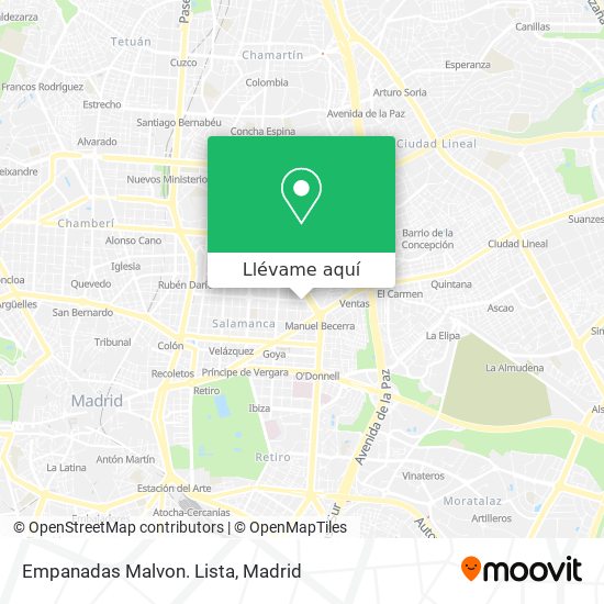 Mapa Empanadas Malvon. Lista