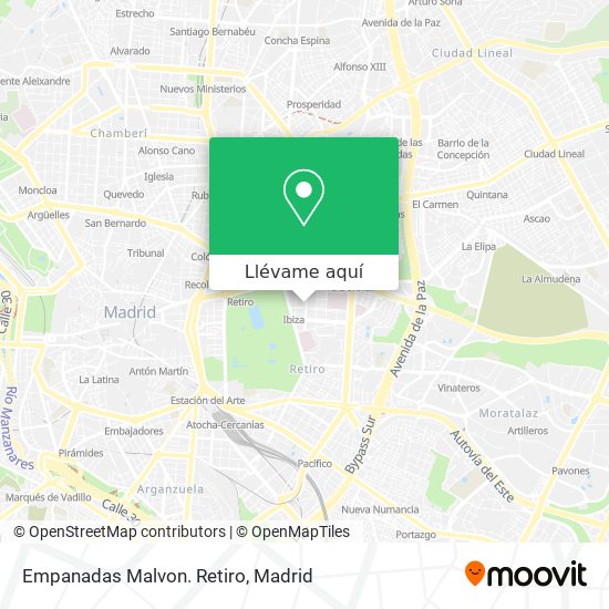 Mapa Empanadas Malvon. Retiro