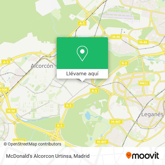 Mapa McDonald's Alcorcon Urtinsa