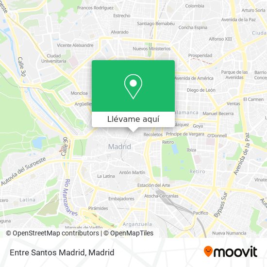 Mapa Entre Santos Madrid
