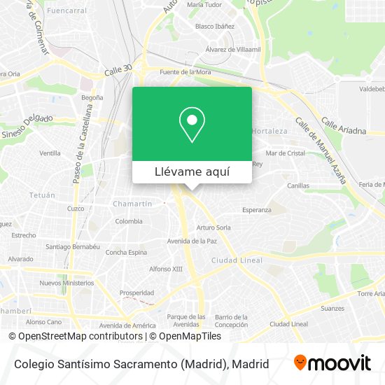 Mapa Colegio Santísimo Sacramento (Madrid)