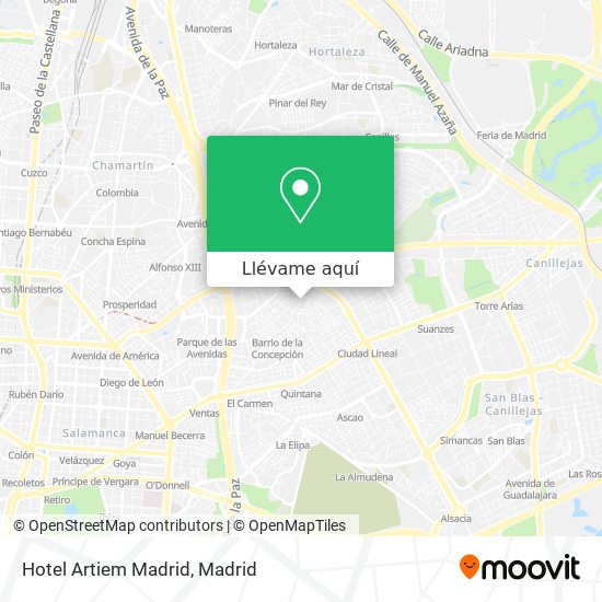 Mapa Hotel Artiem Madrid