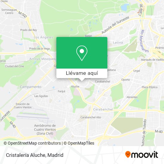 Mapa Cristalería Aluche